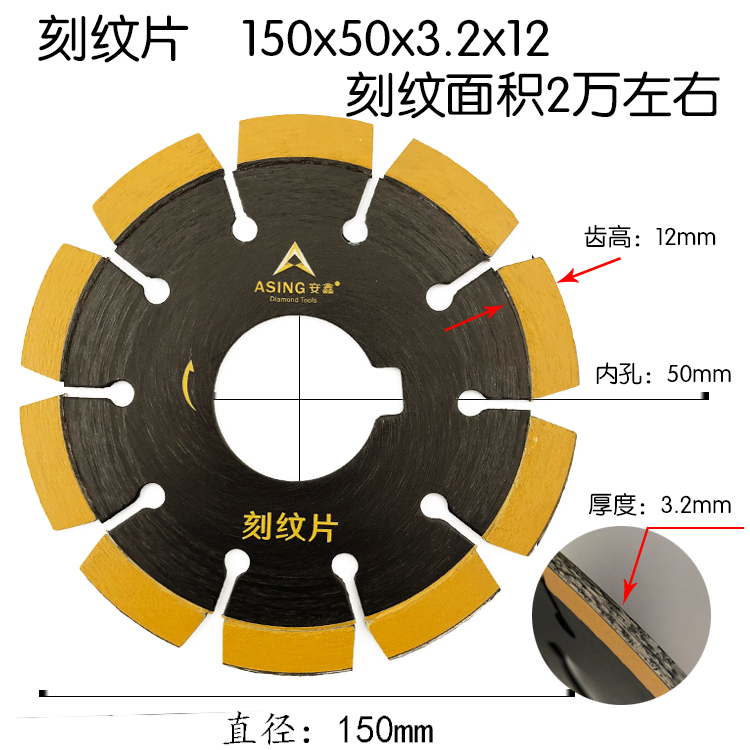 刻机刻6刻痕刻2方万纹15混凝土鑫纹槽150片路马安切割片缝刨纹刻