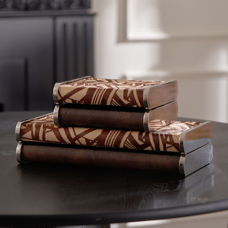 客厅茶几桌面软装布置复古风金属马毛储物盒收纳盒摆件氛围高级感