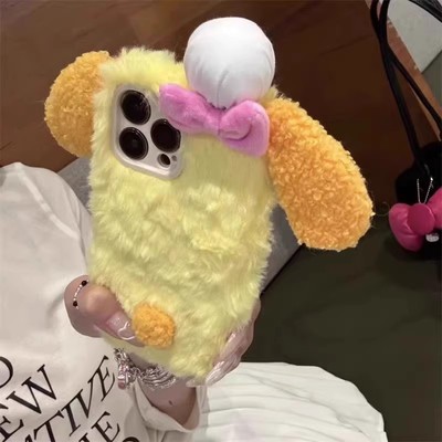 秋冬t2x网红饼饼vivoy37毛茸茸手机壳保暖适用IQOO12pro+11s/13可爱VIVO IQOONEO10s pro公仔iqooz9/z8/Z7/z6