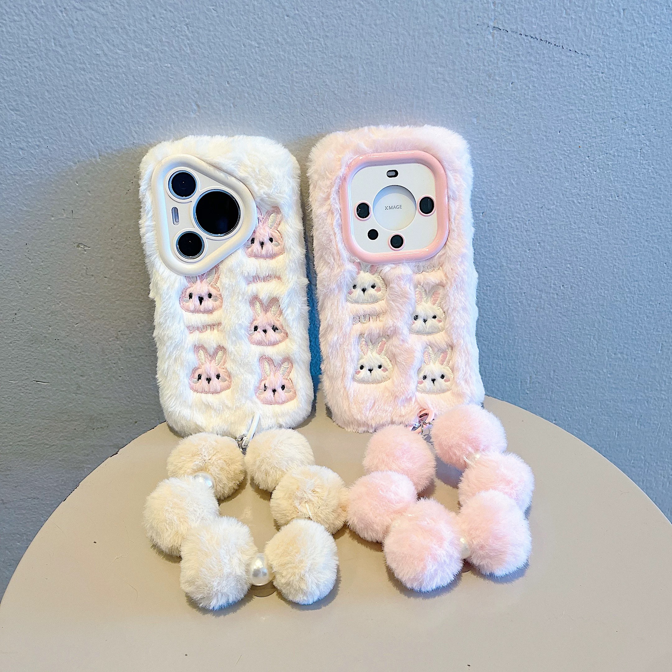 抖音Civi5pro/3/4毛绒k90手机壳Turbo3适用12s小米15/13Ultra/k80/K60/k70e红米Note15/14pro+兔子12/11手拎