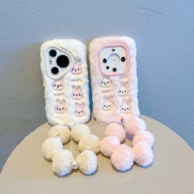 A5X抖音同款oppoA3pro/a3X/A2m兔子k12/A58x手机壳OPPOFindx9/8/7毛绒OPPO Reno14pro+/13/12/11公仔A6A5手拎