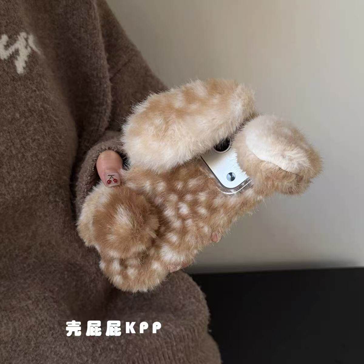 抖音同款pura80斑纹mate60pro+适用p70华为100荣耀400pro/90gt/300毛绒手机壳60x畅享80兔耳朵50plus畅玩x70