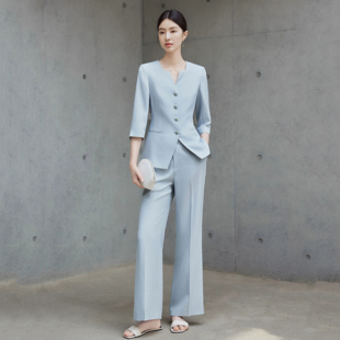 艾尚臣初夏独特绝美西装套装女职业通勤穿搭高端工作服职场女高管
