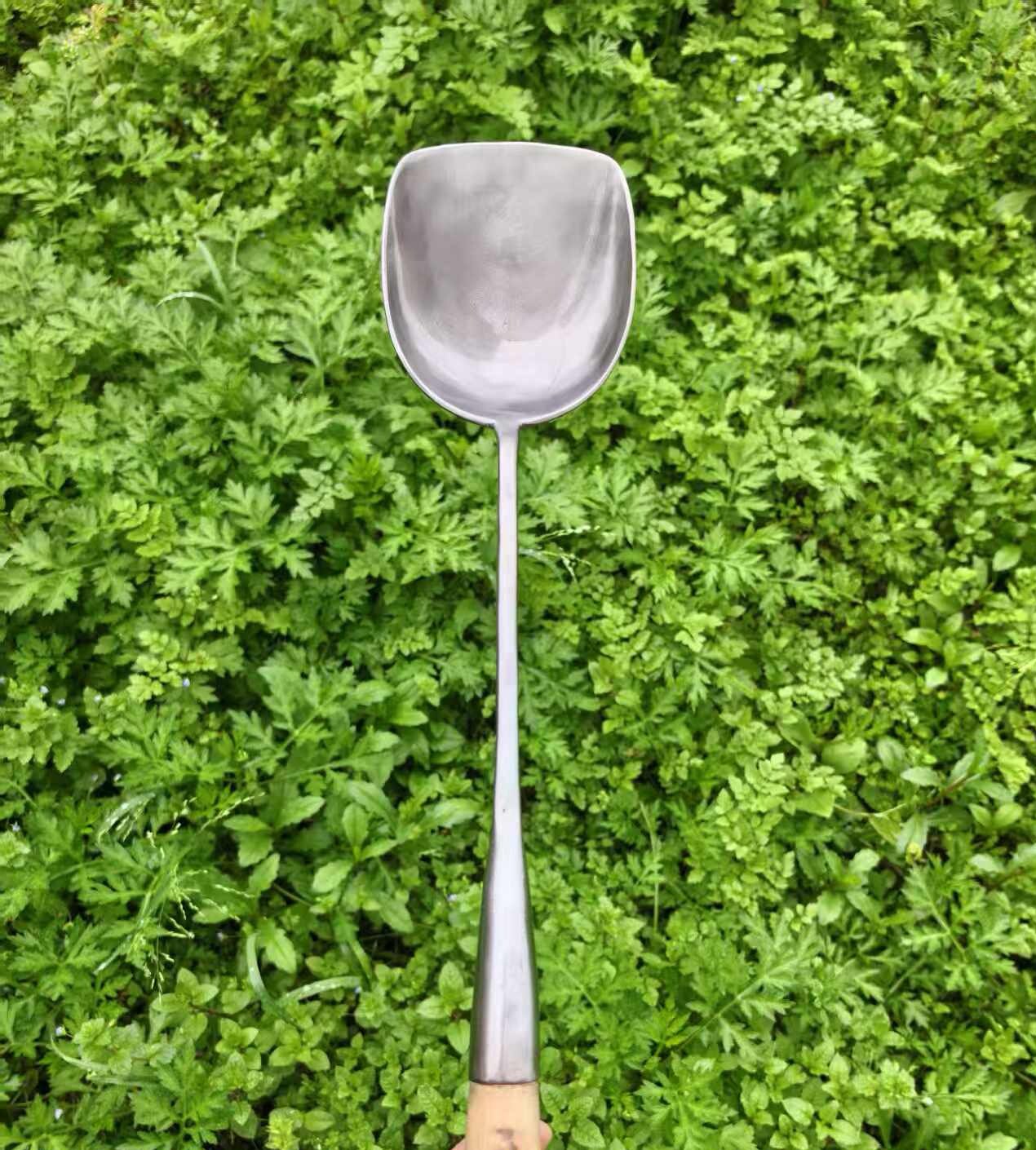 铁艺锅铲老式锅铲家用不锈钢纯手工锻打一体成型锅铲炒菜铲子轻便