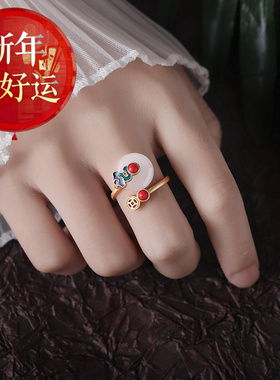 中国风祥云戒指女小众设计复古风