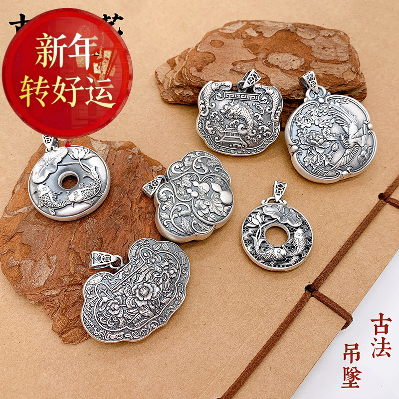 999纯银项链经典款古法传承空心