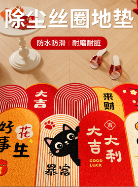 入户门地垫马年新款新年红色门口脚垫过年家用乔迁喜庆专用地毯
