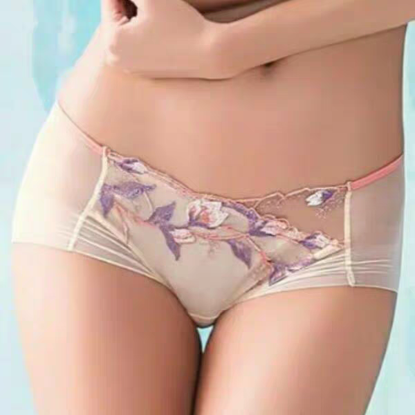 法曼儿专柜正品女1850997刺绣收腹性感中腰平角裤女内裤柔软透气