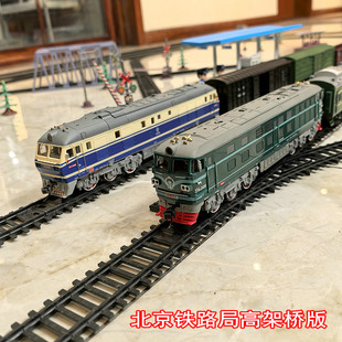超长轨道套装北京铁路局高架桥版仿真东风8B绿皮电动火车模型玩具