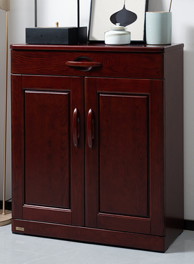 顺心家具实木鞋柜 现代中式简约大容量防尘鞋柜 玄关隔断鞋柜鞋架