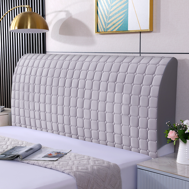 简约床头套加棉床头罩软包实木床靠背套加厚全包防尘罩四季通用