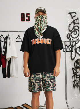 EU/EUSOUEU 2025SS夏日雪山冰淇淋印花街头基础运动圆领短袖T恤