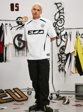 Eusoueu「 Ego系列」美式足球复古橄榄球小众情侣短袖圆领重磅T恤