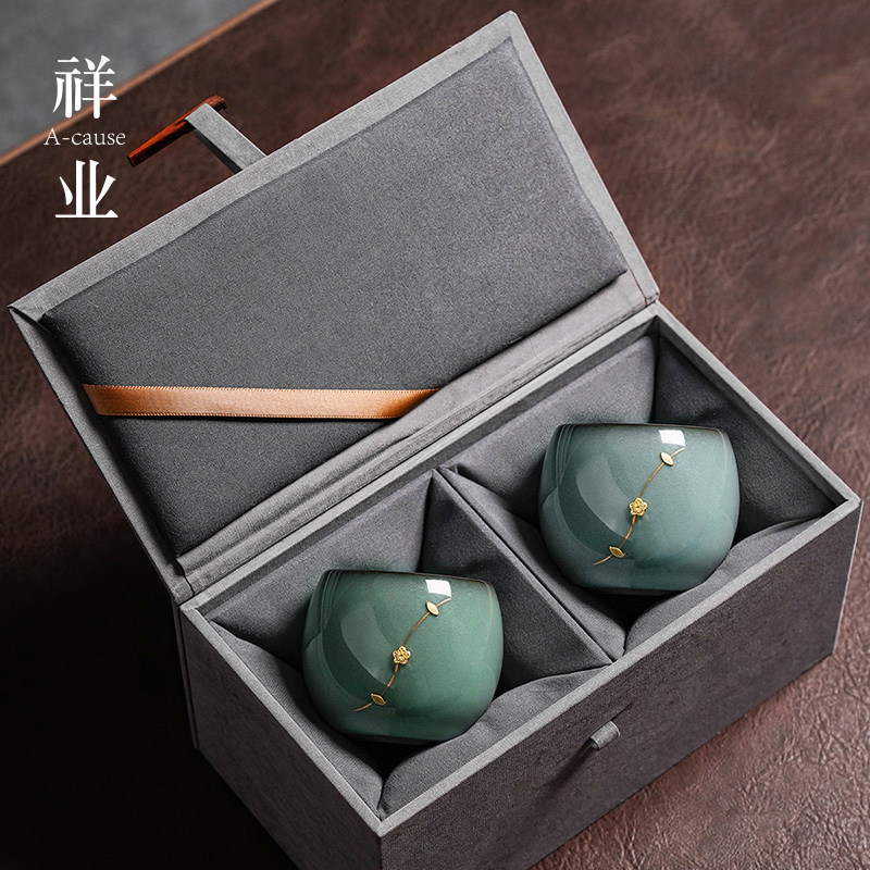 官窑主人杯2025新款家用个人专用高档品茗杯情侣喝茶杯一对礼盒装,餐饮具,茶杯,淘宝优惠券,粉丝福利购,淘宝优惠卷