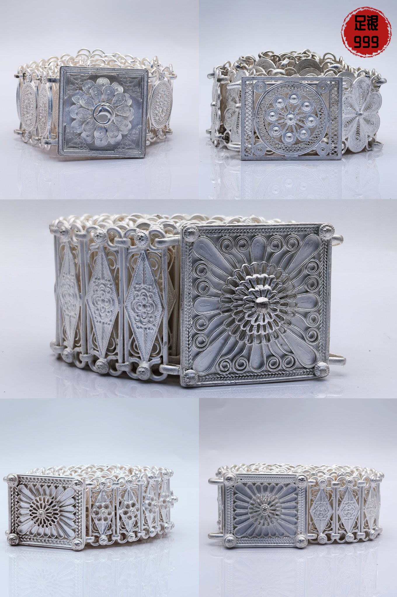 足银999民族风女士腰带纯银镂空手工腰带轻奢小众个性送女友老婆