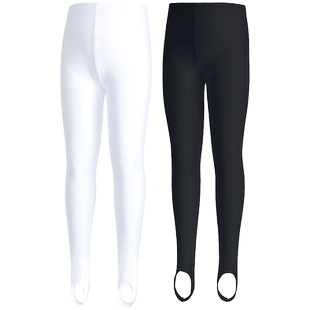 儿童舞蹈袜女童专用打底裤白色薄款脚蹬连裤袜练功服健美踩脚裤子