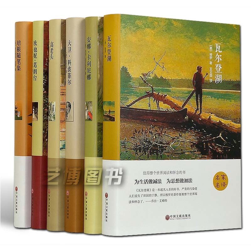 精装全译本 瓦尔登湖 安娜卡列尼娜 大卫科波菲尔 高老头 培根随笔集共6册 世界六大名著世界名著文学小说读物全集
