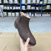 Lady 短靴踝靴 圆头纯色粗跟侧拉链时装 Shoes外贸原单女靴新款 时尚