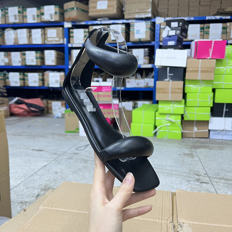 外贸原单方头平底凉鞋简约时尚夏季新款露趾日常舒适休闲外穿女鞋,女鞋,一字带凉鞋,淘宝优惠券,粉丝福利购,淘宝优惠卷