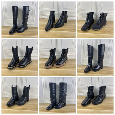 41码捡漏圆头纯色侧拉链长靴短靴