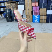 外贸原单女鞋 洋气包头凉拖鞋 新款 shoes尖头浅口细跟蝴蝶结时尚