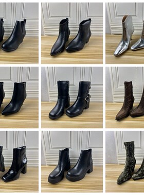 Lady Shoes外贸原单40码杂款女鞋时尚独码百搭粗跟时装长靴短靴