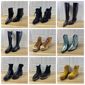 女靴圆头粗跟时装 Lady 短靴 通勤独码 时尚 Shoes外贸原单38码 杂款
