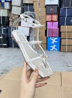蝴蝶结平底时装凉鞋女鞋