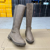 Lady 长靴骑士靴 通勤圆头厚底粗跟时装 Shoes 外贸原单女靴新款