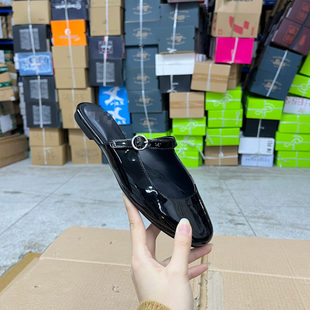 外贸原单夏季法式懒人单鞋时尚简约圆头可外穿平底百搭包头半拖