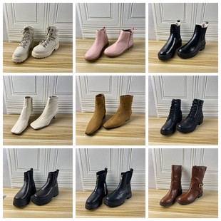 短靴简约时尚 杂款 新孤品捡漏厚底百搭靴子 Shoes外贸原单38码 Lady