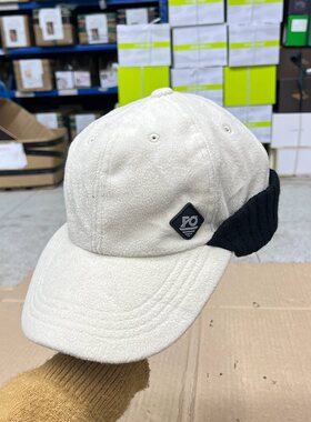 棒球帽绒面保暖纯棉护耳鸭舌帽