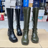 新款 Lady Shoes外贸原单粗跟长靴简约时尚 气质休闲百搭日常外穿