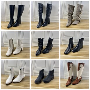 Lady Shoes外贸原单37.5码杂款时尚女靴独码细跟带钻时装长靴短靴