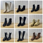 Lady 女靴粗跟厚底侧拉链圆头短靴长靴 外贸原单独码 Shoes杂款 37码