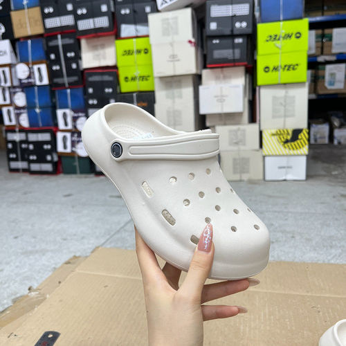 圆头厚底休闲洞洞鞋男女同款拖鞋