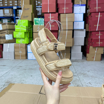 夏季时尚新款圆头露趾休闲百搭