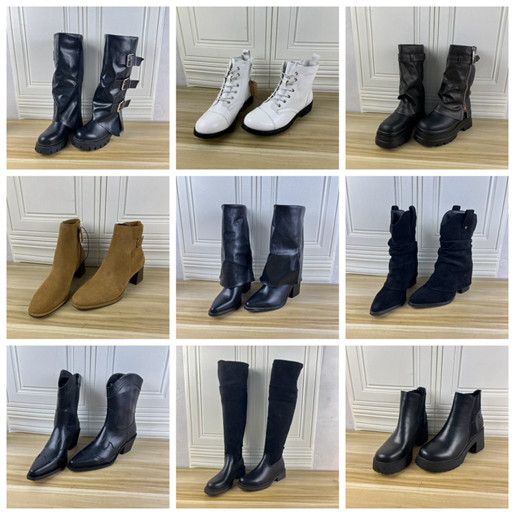 40码独码圆头侧拉链套筒短靴长靴