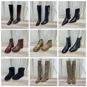 时尚 Lady 圆头粗跟短靴长靴 杂款 女靴独码 Shoes外贸原单35 37码