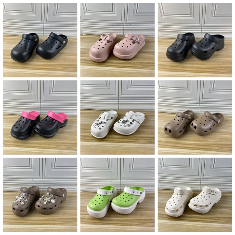 Lady Shoes外贸原单杂款女鞋36-37码独码时尚圆头厚底洞洞鞋拖鞋