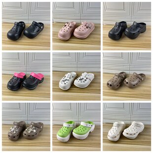 Lady Shoes外贸原单杂款女鞋36-37码独码时尚圆头厚底洞洞鞋拖鞋