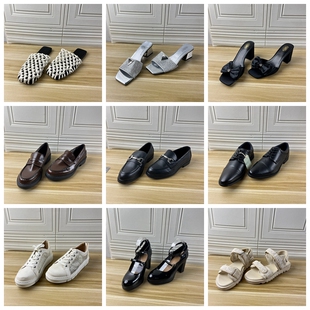 杂款 独码 时尚 Lady 凉鞋 41码 圆头粗跟一脚蹬单鞋 Shoes外贸原单女鞋