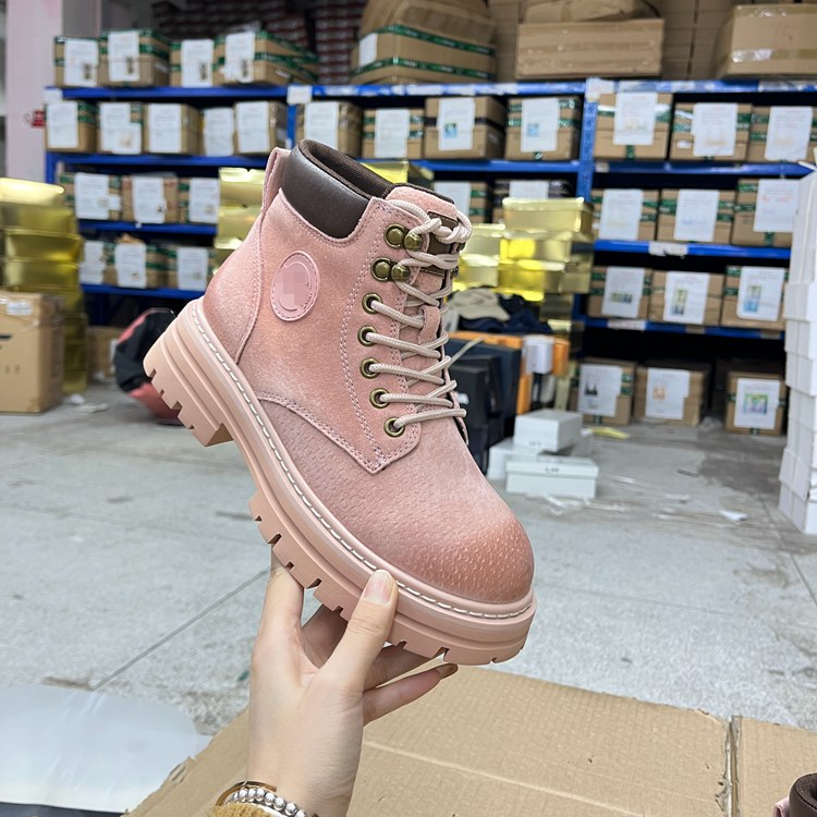 情侣加绒厚底休闲马丁靴大黄靴