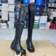 Lady Shoes外贸原单粗跟皮带扣长靴时尚 休闲百搭日常外穿名媛风