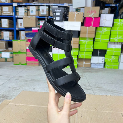 罗马平底夹趾纯色时尚百搭凉鞋