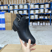 Lady 短靴 圆头粗跟皮带扣侧拉链时装 Shoes外贸原单女靴新款 时尚