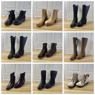 Shoes杂款 圆头纯色时装 37码 女靴粗跟时尚 短靴 外贸原单独码 Lady