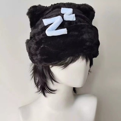 日系个性表情emoji困觉帽子冬季