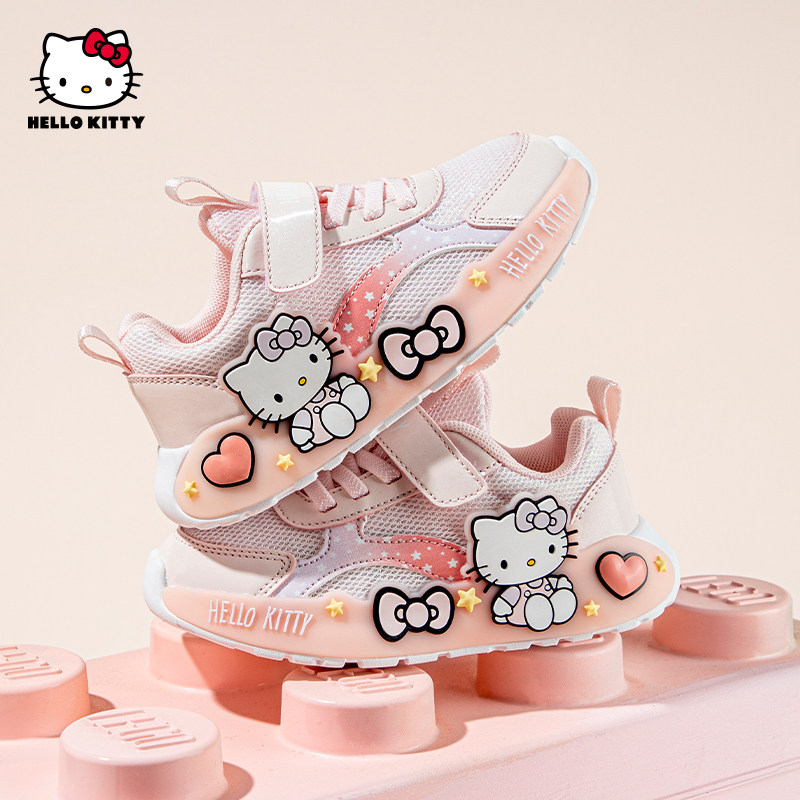 hello kitty童鞋女童运动鞋春秋儿童网面鞋透气女宝宝鞋子小童