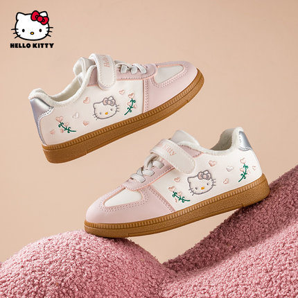 hellokitty女童刺绣板鞋2025冬季新款女童运动鞋加绒保暖中大童鞋